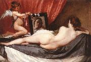 VELAZQUEZ, Diego Rodriguez de Silva y Venus at her Mirror (The Rokeby Venus) g oil on canvas